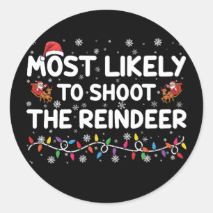 Sticker Rond Les Plus Susceptibles De Tirer Pour Reinder Noël D