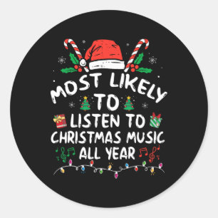 Sticker Rond Les plus susceptibles d'écouter de la musique de N