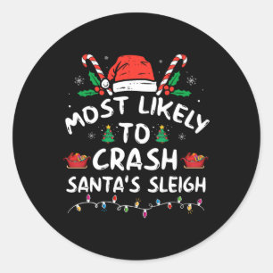 Sticker Rond Les Plus Susceptibles D'Écraser Père Noël En Un S