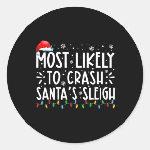 Sticker Rond Les Plus Susceptibles D'Écraser Père Noël En Un S