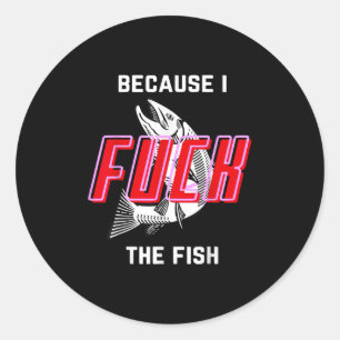 Sticker Rond Les poissons me veulent les femmes me craignent pa