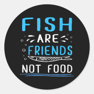 Sticker Rond Les poissons ne sont pas de la nourriture TShirt p