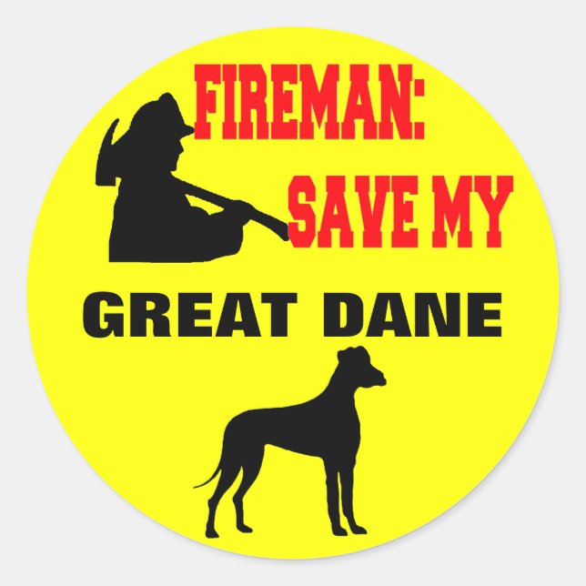 Sticker Rond Les pompiers sauvent mon grand Danse (Devant)