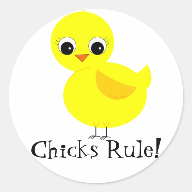 Sticker Rond Les poules gouvernent ! (Devant)