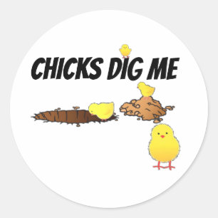 STICKER ROND LES POULES M'AIMENT