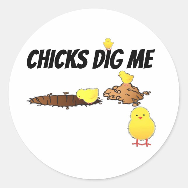 STICKER ROND LES POULES M'AIMENT (Devant)