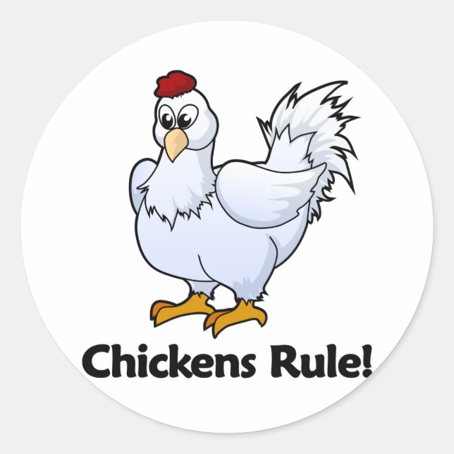 Sticker Rond Les poulets dominent ! (Devant)