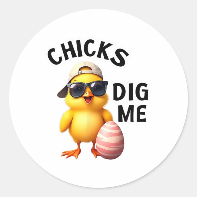 Sticker Rond Les pousses me creusent Pâques (Devant)