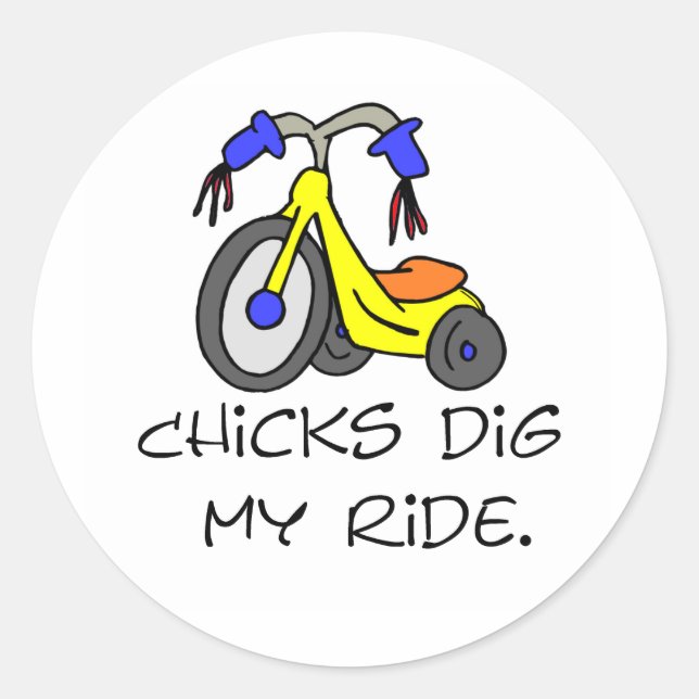 Sticker Rond Les poussins creusent mon T-shirts et cadeaux de (Devant)