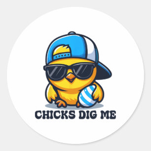 Sticker Rond Les Poussins Me Creusent Pâques Drôle Pour Les Gar