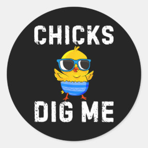 Sticker Rond Les Poussins Me Creusent Toddler Joyeux Chasse Aux