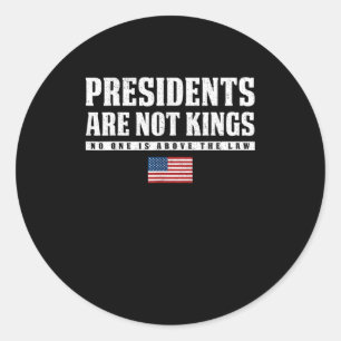 Sticker Rond Les Présidents ne sont pas des rois Drapeau USA Pa