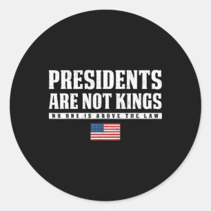 Sticker Rond Les présidents ne sont pas rois Usa Drapeau pas ro