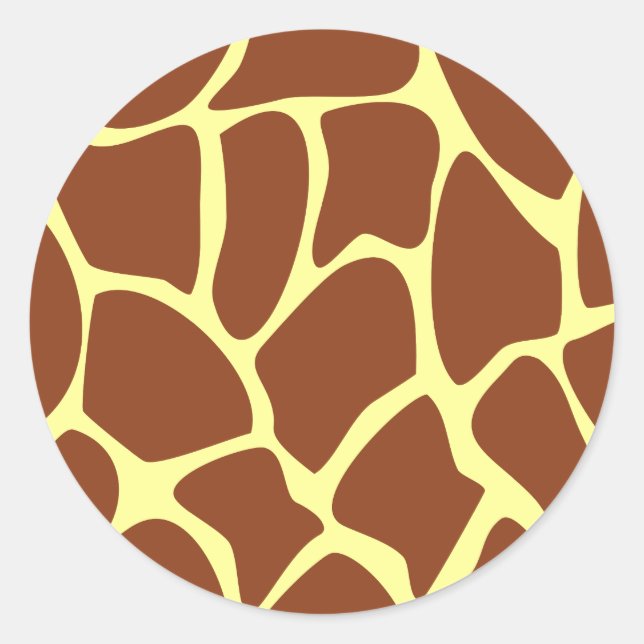 Sticker Rond Les Prints de Brown Girafe. (Devant)