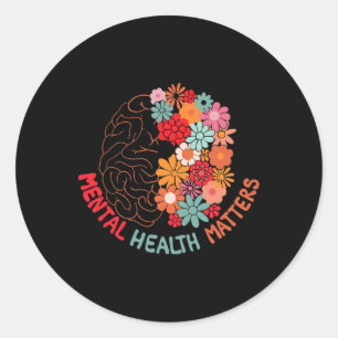 Sticker Rond Les Problèmes De Santé Mentale Mettent Fin À La St