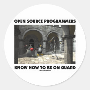 Sticker Rond Les Programmeurs Open Source Savent Comment Être E