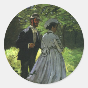 Sticker Rond Les Promeneurs, alias Les Flâneurs de Claude Monet