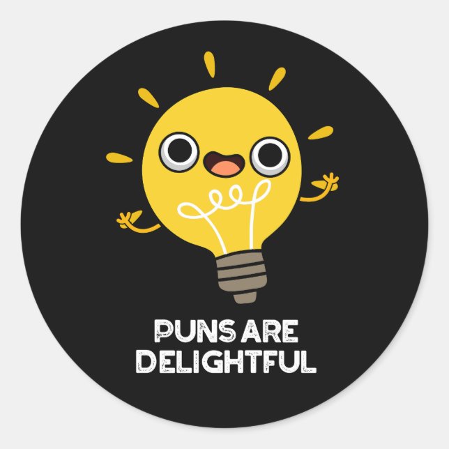 Sticker Rond Les Puns Sont Délicatement Amusants Puce Amusant J (Devant)