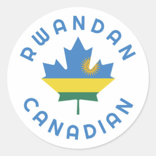 Sticker Rond Les racines canadiennes du Rwanda