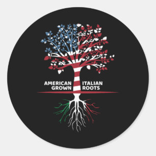 Sticker Rond Les racines italiennes américaines 4 juillet