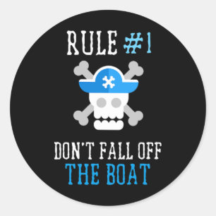 Sticker Rond Les règles amusantes du pirate ne tombent pas du b