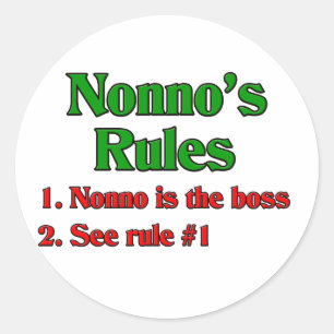 Sticker Rond Les règles de Nonno (grand-père italien)