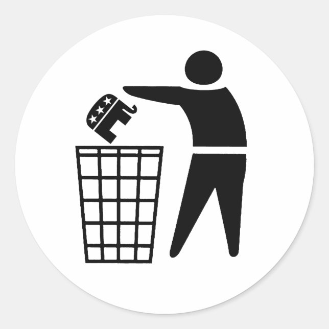 Sticker Rond Les républicains sont des ordures (Devant)