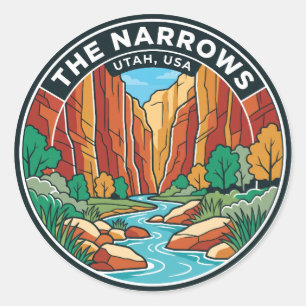 Sticker Rond Les Rétrécissements, parc national de Zion USA