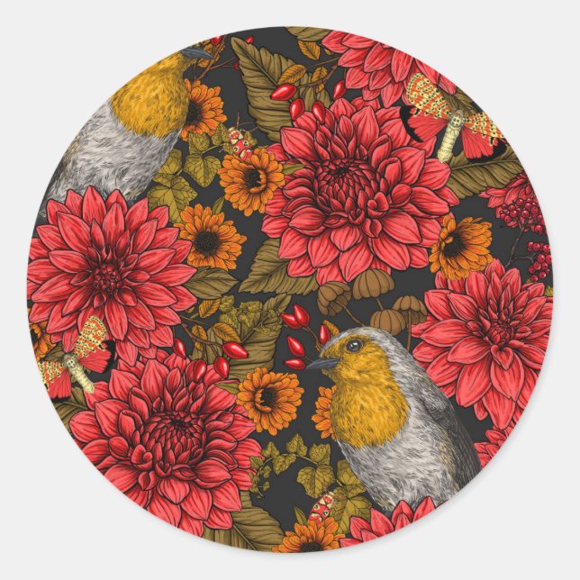 Sticker Rond Les Robins de l'auccle garden (Devant)