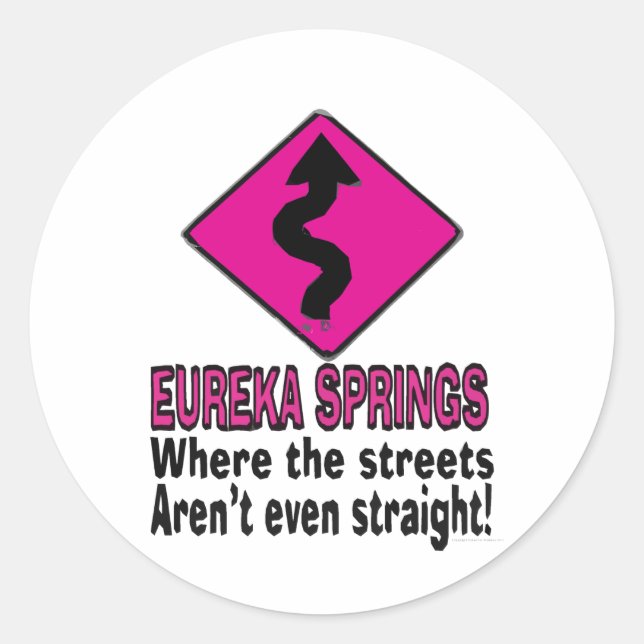 Sticker Rond Les rues Eureka Springs (Devant)