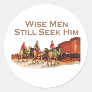 Sticker Rond Les Sages Le Cherchent Toujours, Noël