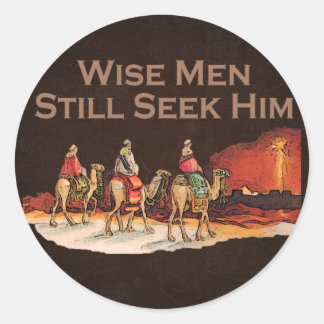 Sticker Rond Les Sages Le Cherchent Toujours, Noël