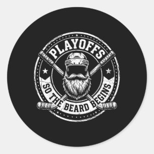 Sticker Rond Les séries éliminatoires La barbe commence Amateur