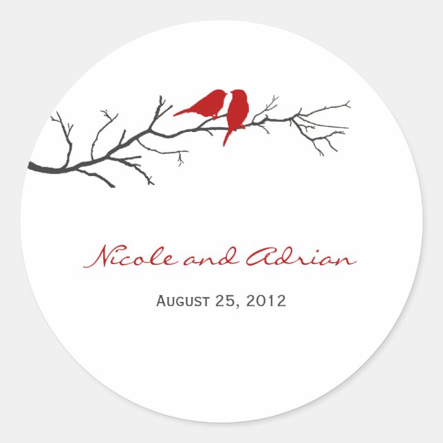 Sticker Rond Les silhouettes d'oiseaux favorisent les autocolla (Devant)