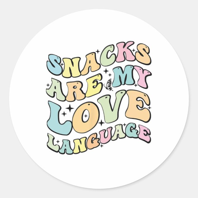 Sticker Rond Les snacks sont mon langage de l'amour Saint-Valen (Devant)