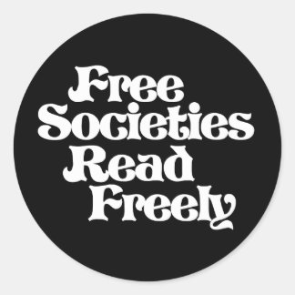 Sticker Rond Les sociétés libres lisent librement