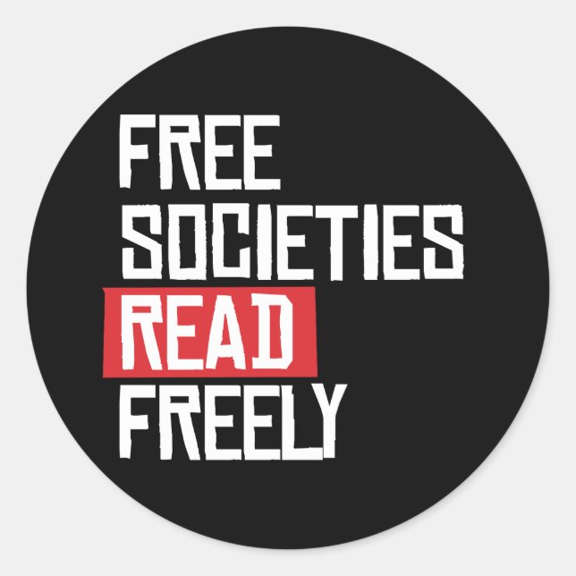 Sticker Rond Les sociétés libres lisent librement (Devant)