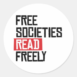 Sticker Rond Les sociétés libres lisent librement