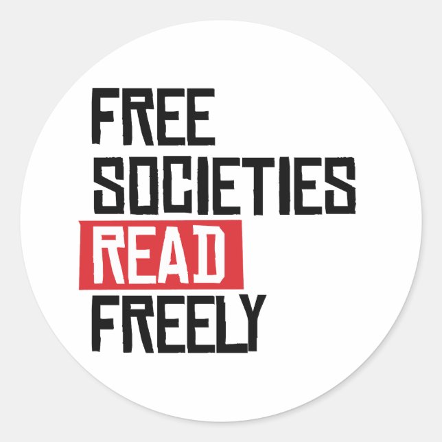Sticker Rond Les sociétés libres lisent librement (Devant)