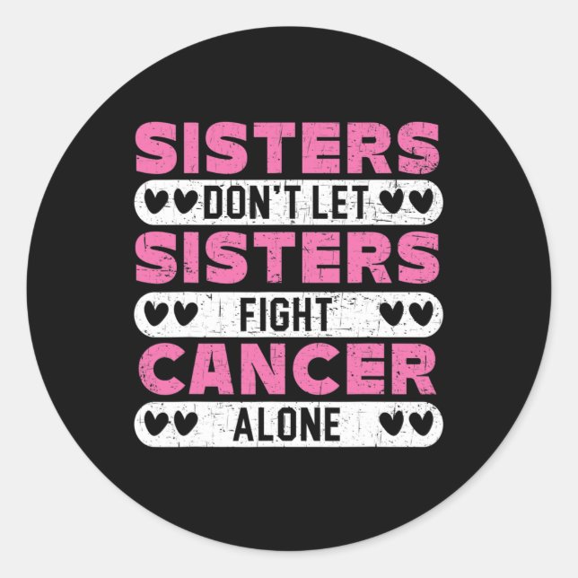 Sticker Rond Les soeurs ne permettent pas aux soeurs de combatt (Devant)