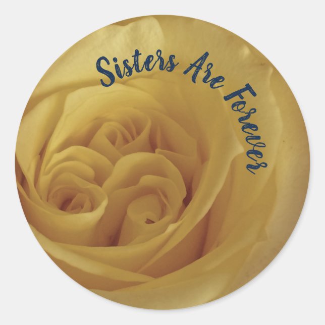 Sticker Rond Les soeurs sont pour toujours Fleur Photo Rose Jau (Devant)