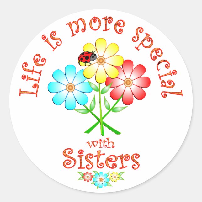 Sticker Rond Les soeurs sont spéciales (Devant)