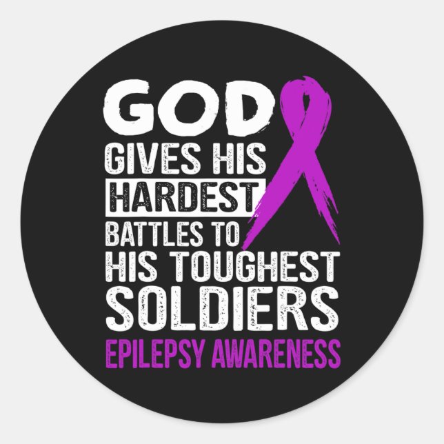 Sticker Rond Les soldats les plus touchants de Dieu EPILEPSY SE (Devant)