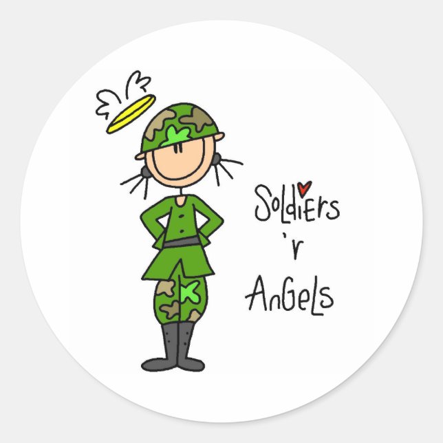 Sticker Rond Les soldats sont des anges (Devant)
