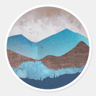 Sticker Rond Les sommets Blue Mountain