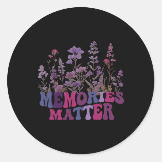 Sticker Rond Les souvenirs comptent Alzheimer Purple Alzheimer 