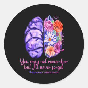 Sticker Rond Les souvenirs comptent Alzheimer Purple Alzheimer