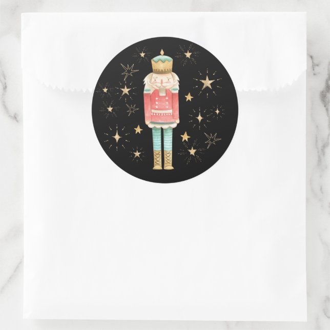 Sticker Rond Les stars de Noël Nutcracker Gold (Sac)