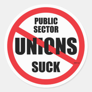 Sticker Rond Les syndicats du secteur public s'emparent