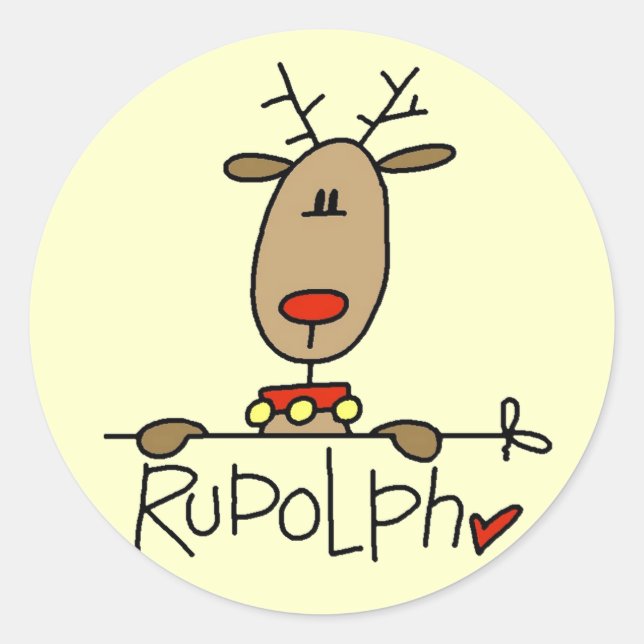 Sticker Rond les T-shirts et cadeaux Reindeer (Devant)